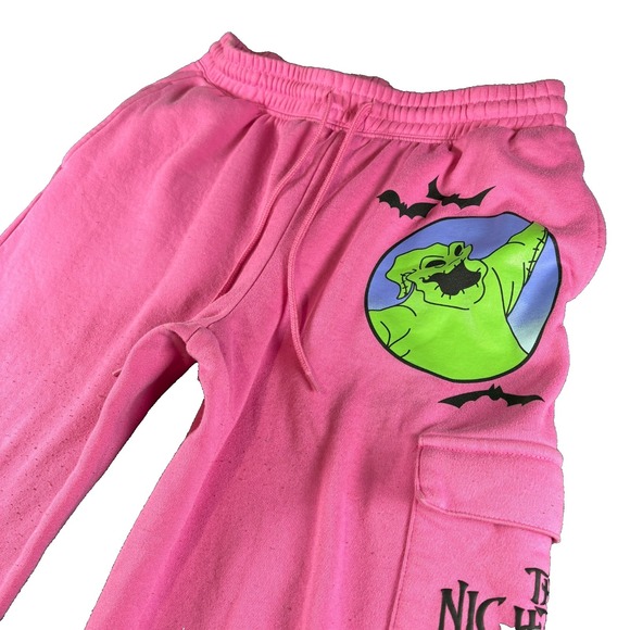 Disney Pants - Disney Tim Burton's The Nightmare Before Christmas Sweatpants Women 29x26.5 Pink